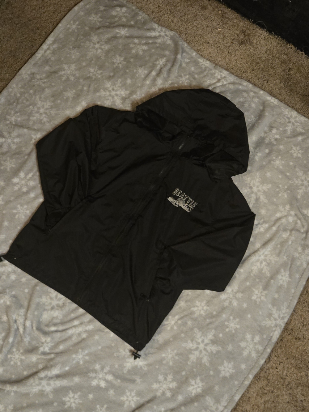 Seattle Hooded Windbreaker Jacket - Black